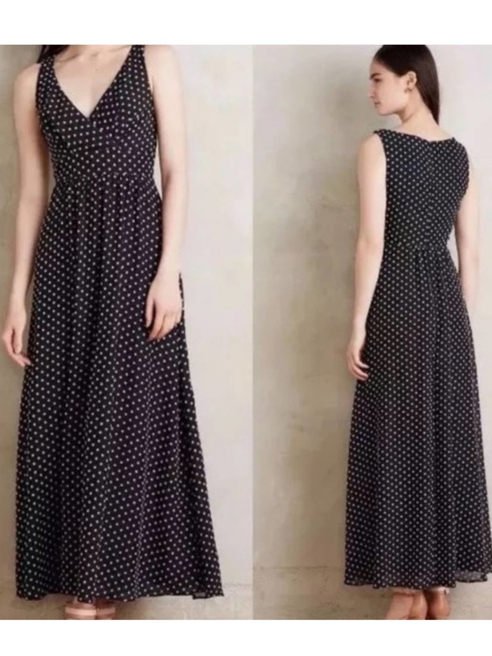 Eva Franco Polka Dot Maxi Dress